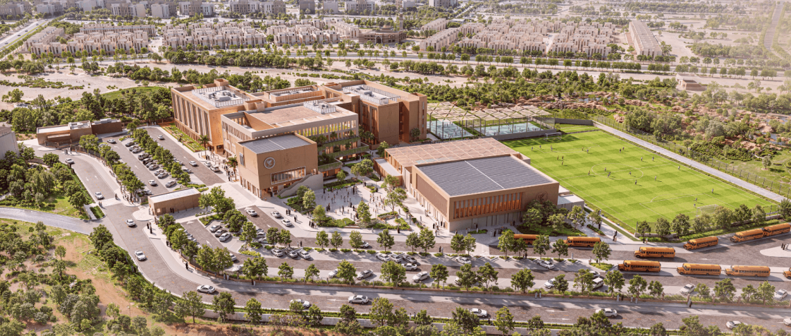 New school render King's College Riyadh SEDRA